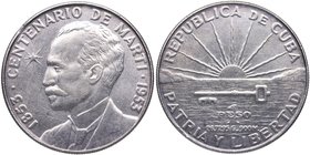 1953. Cuba. 1 Peso. Ag. 26,81 g. EBC. Est.30.