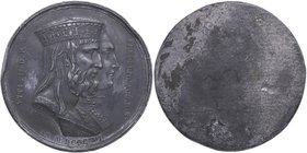 1806. Francia. Napoleón-Carlo Magno. Medalla unifaz de anverso. Pb. 25,31 g. EBC. Est.50.