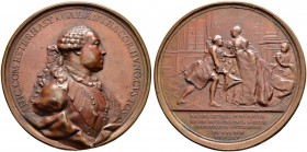 Elizabeth 
 Copper medal ”REWARDING OF PRINCE N.I.ESTERHASY BY ELIZABETH I WITH ORDER OF ST.ANDREW-FIRST-CALLED. 1755”. 82.96 g. Diameter 64.2 mm. Di...