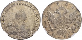 Elizabeth 
 Rouble 1756, St. Petersburg Mint, IM. Bitkin 277. 3 roubles according to Petrov. NGC AU55. Рубль 1756, СПб МД, IM. Биткин 277. 3 рубля по...