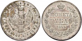 Nicholas I 
 Rouble 1844, Warsaw Mint. 20.69 g. Bitkin 423. Severin 3466. Rim nick. Extremely fine. Рубль 1844, Варшавский МД. 20.69 г. Биткин 423. С...