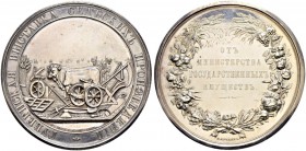 Nicholas I 
 Silver prize medal of MINISTRY OF STATE PROPERTIES, of provincial expositions of agricultural products. Nd. St. Petersburg Mint. 123.52 ...