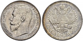 Nicholas II 
 Rouble 1907, St. Petersburg Mint, ЭБ. 19.93 g. Bitkin 61. Uncirculated. Рубль 1907, СПб МД, ЭБ. 19.93 г. Биткин 61. Состояние превосход...
