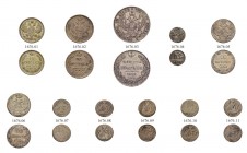 Other coins & lots / Другие монеты и лоты
Different Russian silver coins 1718+. Various conditions. (11) Различные серебряные российские монеты 1718+...