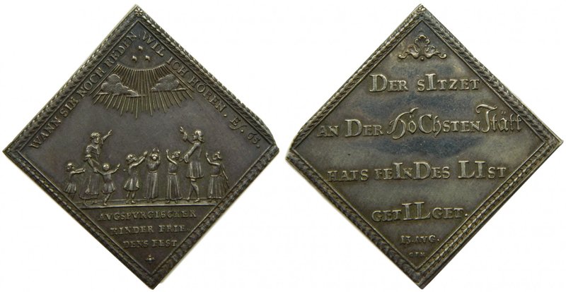 Alemania. Baviera Augsburg. 1704. Silbermedaille. 30x31 mm. Ag 6,16 gr. (Wurzb.4...
