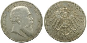 Alemania.Baden. 5 Mark. 1903 G. Friedrich I. 27,72 gr Ag. (km#274). Golpecito en canto.
Grado: bc