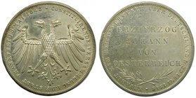 Alemaina. Frankfurt. Doppelgulden. 1848. Erzherzog Johann von Oesterreich Stutzm. (Dav.644). (km#338) (2 gulden d'hommage, archiduc Jean d'Autriche). ...