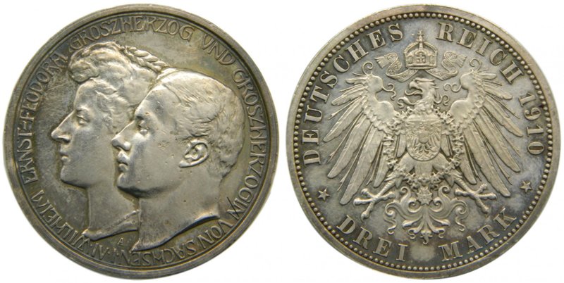 Alemania. Prussia. Drei mark. 3 mark. 1910 A. Wilhelm II. 16,67 gr Ag. (km#530)....