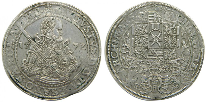 Alemania. Sachsen-Kurlinie. 1 Taler. 1572. (August I 1553-1586) (Davenport 9798)...