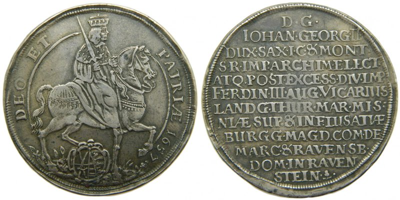 Alemania. Sachsen-Kurlinie (Albertiner). Taler. 1657. 1547 Johann Georg II. (165...