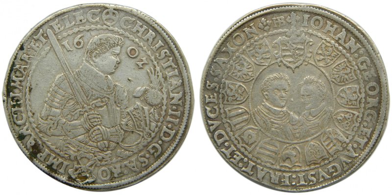Alemania. Sajonia. Taler. 1602. Juan Jorge y Agusto (Dav.7561). 29,50 gr Ag (Man...