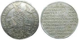 Alemania. Saxony. Taler. Johann Georg I. 1611-1656. AR Thaler. Dresden. 1619. (Dav-7597). (km#119). Ag 28,75 gr. 
Grado: mbc