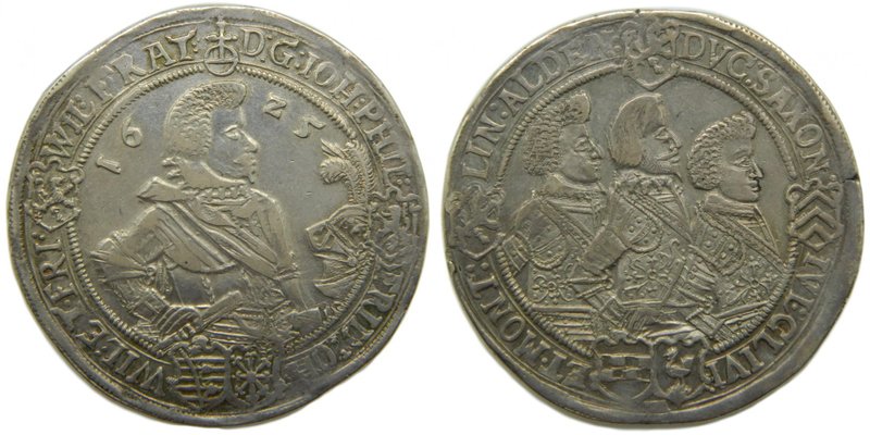 Alemania. Saxony Altenburg. Taler. 1625. Sajonia Old-Altenburg. Juan Felipe I. 1...