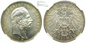 Alemania. Saxony-Albertine. Zwei mark. 2 Mark. 1904 E. (km#1261). German States. NGC MS65.
Grado: MS65