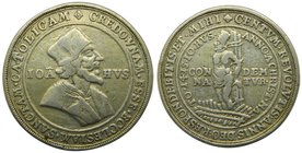 Alemania. 1369, †1415 Johannes. Germany . Medal. 22,35 Gr Ag. (41,3 Ø). Reformator. Geprägte Silbermedaille o. J. (um 1530), Werkstatt Hiero­ny­mus Ma...