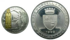 Andorra. 50 diners. 1995. (km#115). Ag 155,51 gr. , 925 mls. XXVI Olympic Games 1996. Angel. 5000 unidades. 
Grado: proof