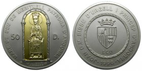 Andorra. 50 diners. 1996. (km#124). Ag 155,51 gr., 925 mls. Au. Mare de Seu de Meritxell Patrona d´Andorra. Our Lady of Maritxell - Patroness of Andor...