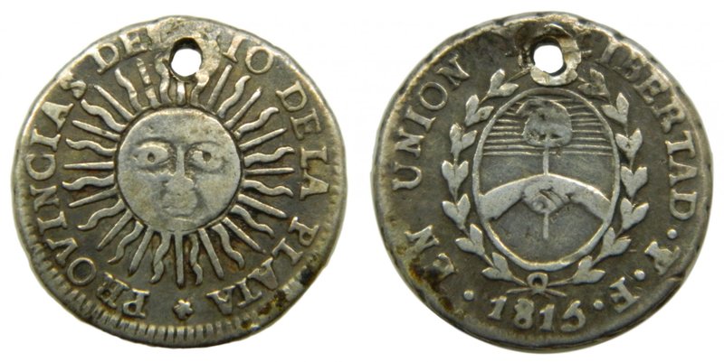 Argentina. 1/2 Real. 1815. PTS F. Provincias del rio de la plata. (km#1.2). Aguj...