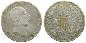 Austria. 5 Coronas. 1909. Franz Joseph I. FRANCISCO JOSÉ I. Ag 24,03 Gr. Manchita en reverso. (km#2813).
Grado: bc