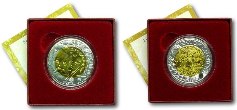 Austria. 25 euros. 2009. Vienna. (km#3174). Niobio color Amarillo. Jahr der Astr...