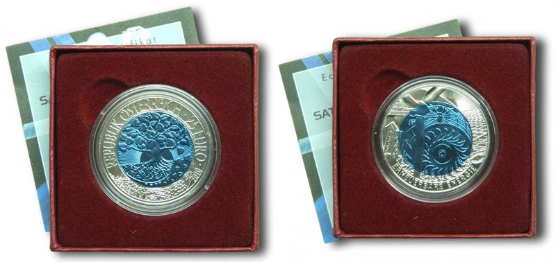 Austria. 25 euros. 2011. Vienna. (km#3204). Niobio color. Robotik. Caja y certif...