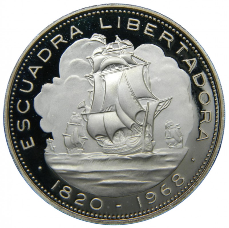 Chile. 10 pesos. 1968. Escudra Libertadora. (km#183). 45 gr Ag 999. (mintage.121...