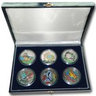 Cuba. 20 pesos. 1996. Serie 6 monedas a color. Fauna del Caribe. 40 gr ag 999. Cada una numeradas - nº 558. Only 500 coins. (km#836-837-838-839-840-84...