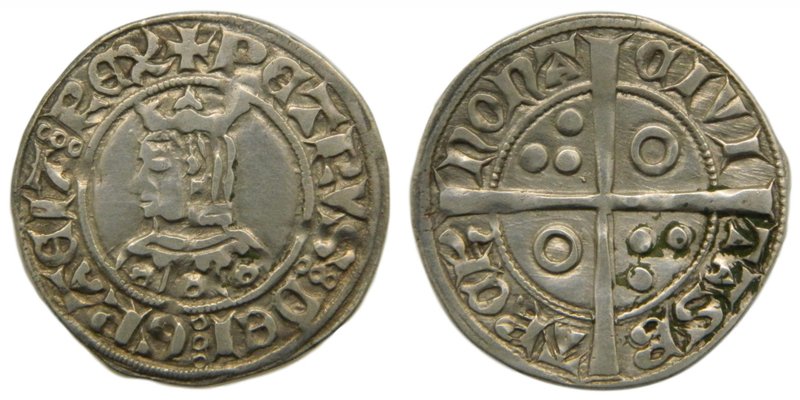 PEDRO III de Barcelona. (IV DE ARAGÓN). Croat. (1336-1387). Barcelona. anv: +pet...