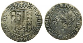 REYES CATOLICOS. Burgos. 1 Real. (1474-1504) SF. Hoja de perejil + (cal.288 ). 3,01 gr ag
Grado: mbc-