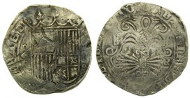REYES CATOLICOS. Granada. 2 reales. SF. (1474-1504). Escudo entre G - II acotados por roeles y ensayador R en reverso (cal.249). 6,79 gr ag.
Grado: b...