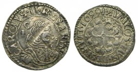 CARLOS II. Cagliari. 1 real. (1665-1700). 1699. (Vti. 228). (Piras 166). 2,04 gr. Ag
Grado: mbc+