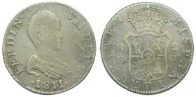 FERNANDO VII. 2 Reales. 1811 SF. Catalunya. (cal.857). 5,37 gr Ag. 
Grado: bc
