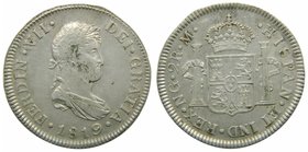 FERNANDO VII. 2 Reales. 1819 M. Guatemala. (cal.893). 6,80 gr Ag. 
Grado: ebc-