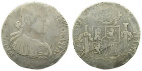 FERNANDO VII. 8 reales. 1811. Zacatecas. (cal.680). 25,16 gr Ag. Busto con armadura. Moneda provisional.
Grado: mbc-