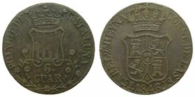 ISABEL II (1833-1868). VI QUARTOS. 1846. Segovia. (Cal. 698). Cobre.
Grado: ebc