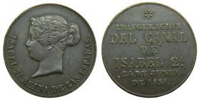ISABEL II (1833-1868). Medalla. 1858. Barcelona. Ae. 7,54 g. Inauguración del Canal de Isabel II 24 de junio de 1858. 23 mm.
Grado: mbc