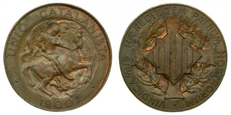 UNION CATALANISTA. Módulo de 5 céntimos. 1900. Barcelona. (cal.92). Cobre. 
Gra...