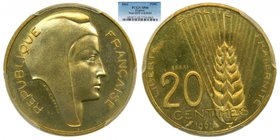 Francia. 20 céntimes. 1961 ESSAI. (maz-2850). Alumium-bronze. PCGS SP66. 
Grado: SP66