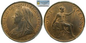 Gran bretaña . penny 1901. Victoria (km#790) Great Britain . Bronce. PCGS MS64 RB
Grado: MS64