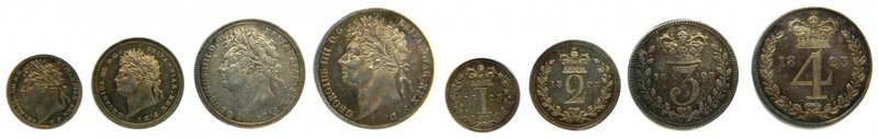 Gran bretaña set 1-2-3-4 pence 1823 .George IV (1820-30), Maundy set . Fourpence...