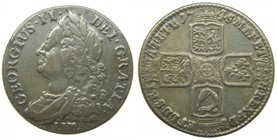 Gran bretaña Shilling 1745 .British Hanover. George II. 1727-1760. AR Shilling (26mm, 5.96 gr Ar). 'Lima' issue. Tower (London) mint. Dated 1745. GEOR...
