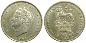 Gran bretaña . Shilling. 1826 (km#694) 5,62 Gr ag. George IV. Shilling Great Britain. 
Grado: mbc+