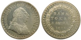 Gran bretaña. 3 Schilling. 18111 (km#Tn4) George III . Bank of England. Token 
Grado: ebc