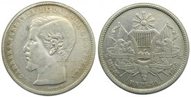 Guatemala. Peso . 1866 R (km#186.1) 24,34 gr Ag. 
Grado: mbc-