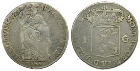 Holanda. 1 Gulden.Holland. 1765. (Km#73) 10,17 gr Ag. 
Grado: bc