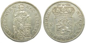 Holanda. 1/2 Gulden. 10 stuivers Holland. 1749 . (Km#95) 5,32 gr Ag. muy bonita
Grado: ebc+