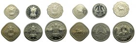 India Set 6 coins 1950 Rupia & Anna Series. 1 Rupee. 1/2 rupee . 1/4 Rupee . Anna . 1/2 Anna . 2 Annas. rare.
Grado: proof