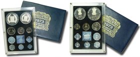 Republic of India. 1973, Proof set of 10 coins,1ps, 2ps, 3ps, 5ps, 10ps, 25ps, 50ps, 1 Rupee, 10 Rupees and 20 Rupees, Bombay Mint.Some scratches to t...