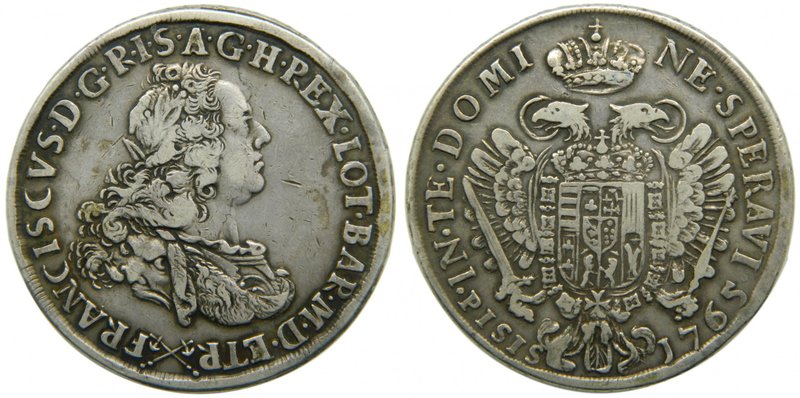 Italia. Francescone (10 paoli) 1765 Toscana. (C#8d) (Dav.1505A) Francesco III. 2...