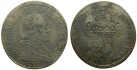 Italia . 20 soldi. 1795 Vittorio Amedeo III, 1773-1796. (C#58) 
Grado: bc-